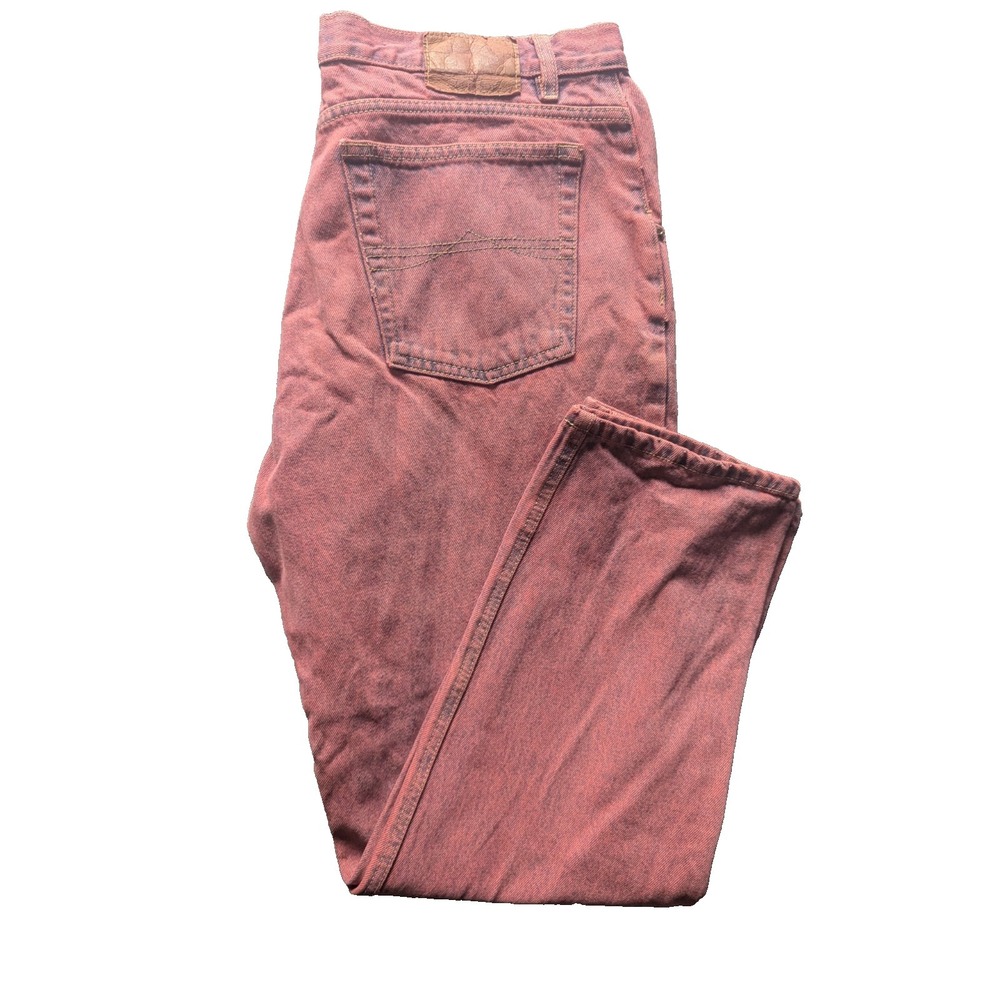 Bugle Boy Gold Crest  Vintage 90s Blue Loose Fit Jeans Red Grunge 36x30